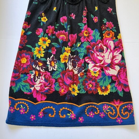 Yumi Kim Mini Dress Wool  Blend Mexican Floral Colorful Crochet Applique Sz S/M - Picture 11 of 11